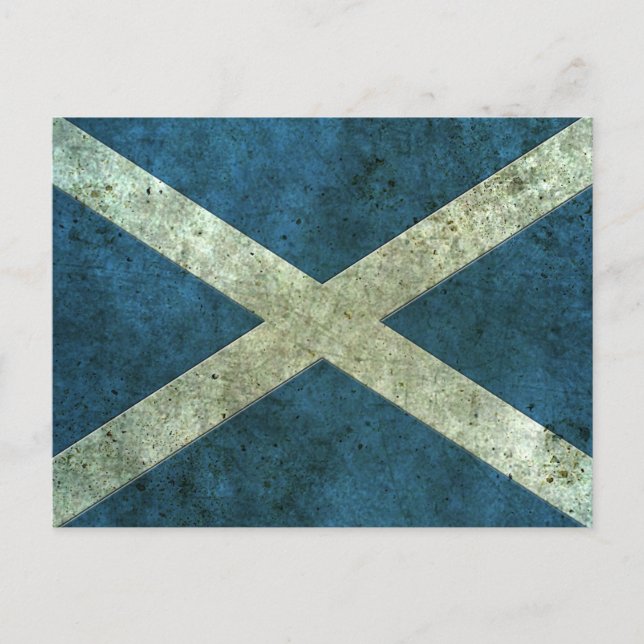 Scottish Flag Aged Steel Effect Postcard (Front)