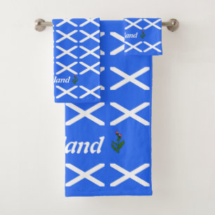 Scottish flag bath towel set