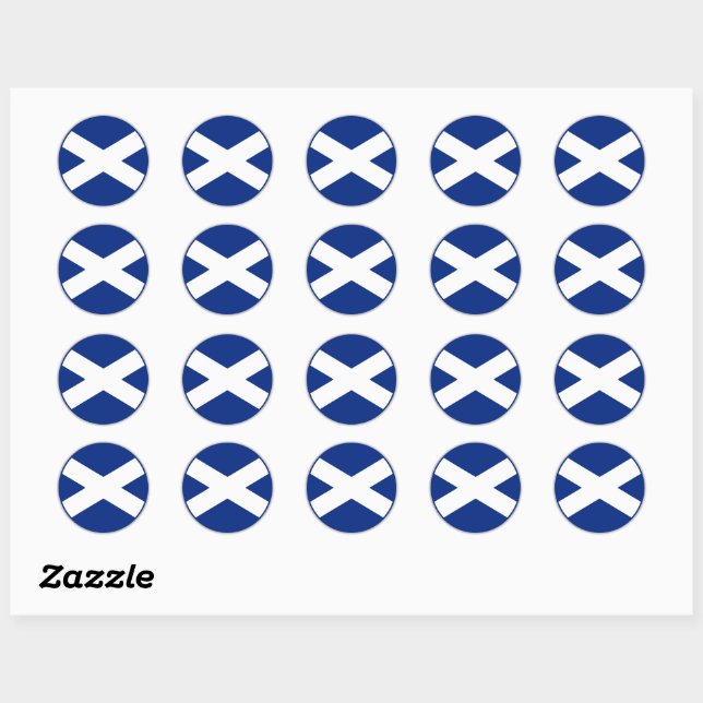 Scottish Flag Classic Round Sticker (Sheet)