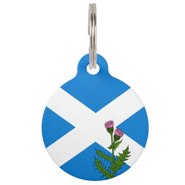 Scottish flag-coat of arms pet tag (Front)