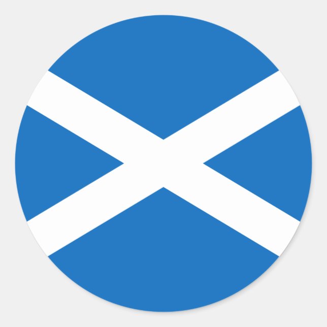 Scottish Flag, Flag of Scotland Classic Round Sticker (Front)