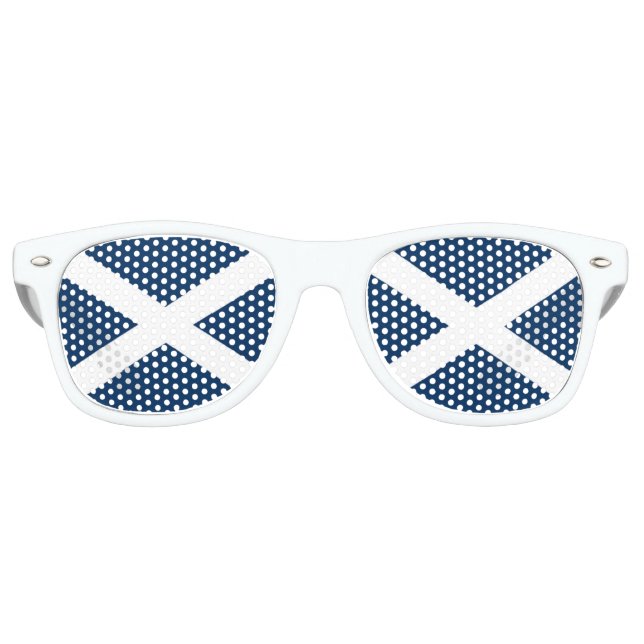 Scottish Flag Fun White Glasses (Front)