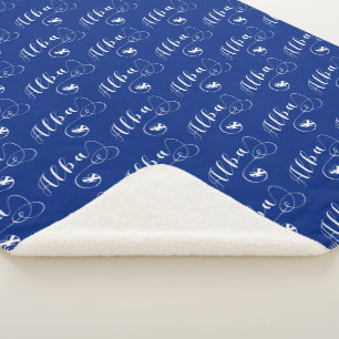 Scottish Flag Heart, Alba, Scots Gaelic Sherpa Blanket