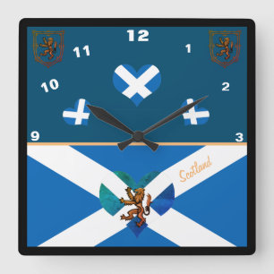 Scottish Flag & Lion heart - Scotland fashion Square Wall Clock