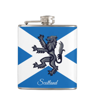 Scottish Flag & Lion, holiday Scotland /sports fan Hip Flask