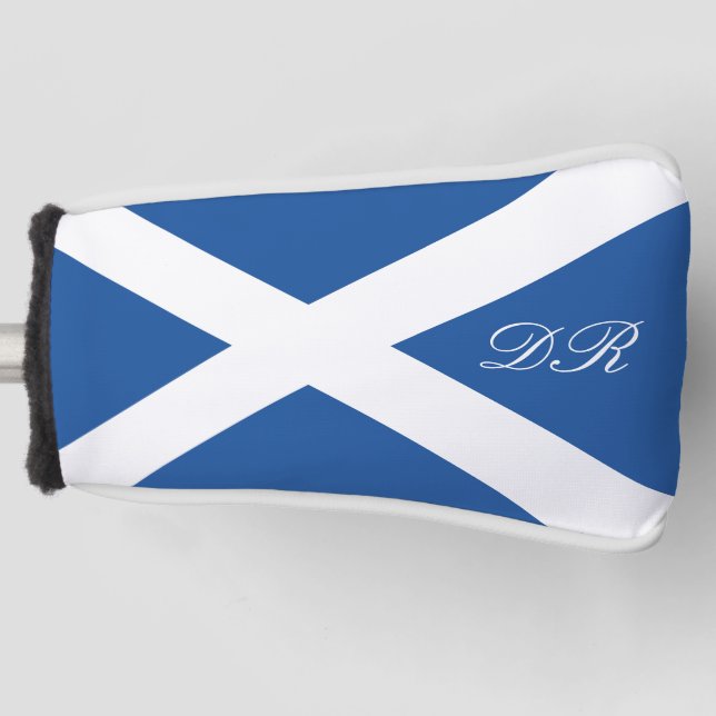 Scottish flag of Scotland custom monogram Golf Head Cover (Front)