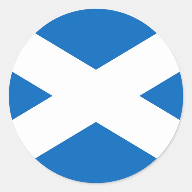 Scottish Flag of Scotland Saint Andrew’s Cross Classic Round Sticker (Front)