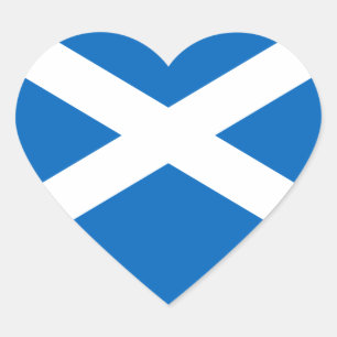 Scottish Flag of Scotland Saint Andrew’s Cross S Heart Sticker