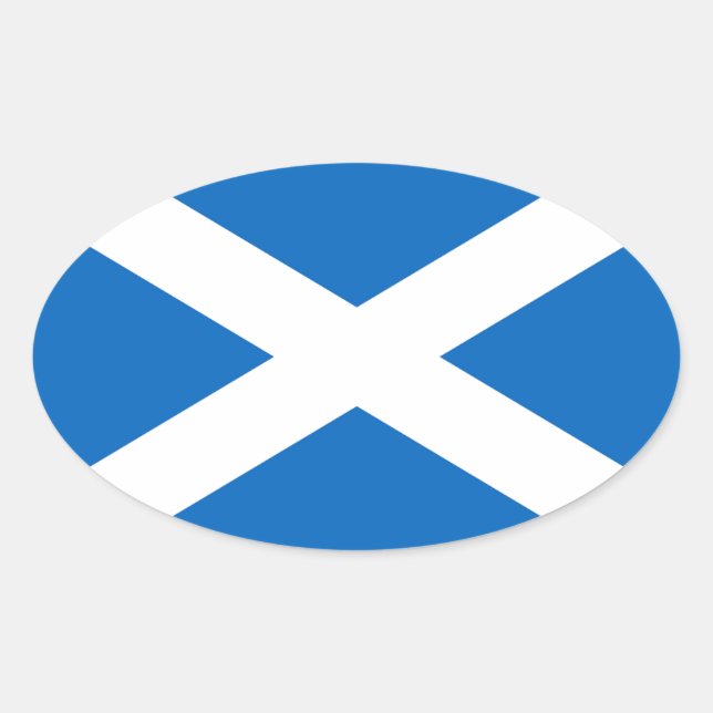 Scottish Flag Oval Sticker (Front)