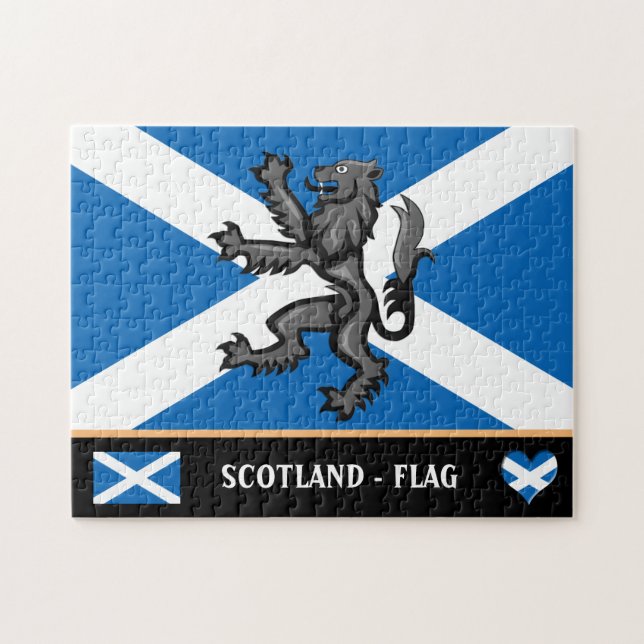 Scottish Flag Puzzle & Rampant / Scotland (Horizontal)