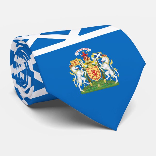 Scottish Flag & Royal Coat of Arms, Scotland Tie (Rolled)
