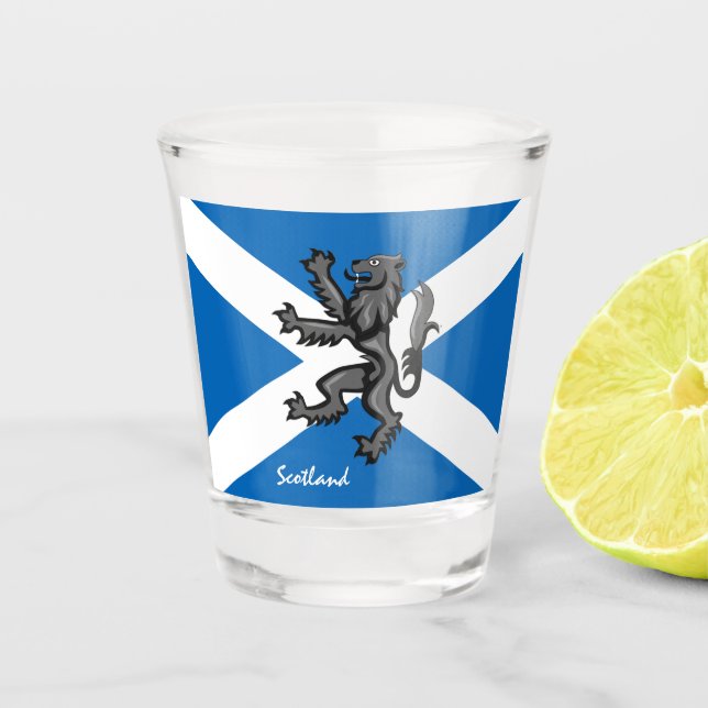 Scottish Flag & Scotland country patriot / sports  Shot Glass (Front)