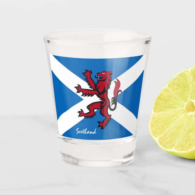 Scottish Flag & Scotland country patriot / sports  Shot Glass (Front)