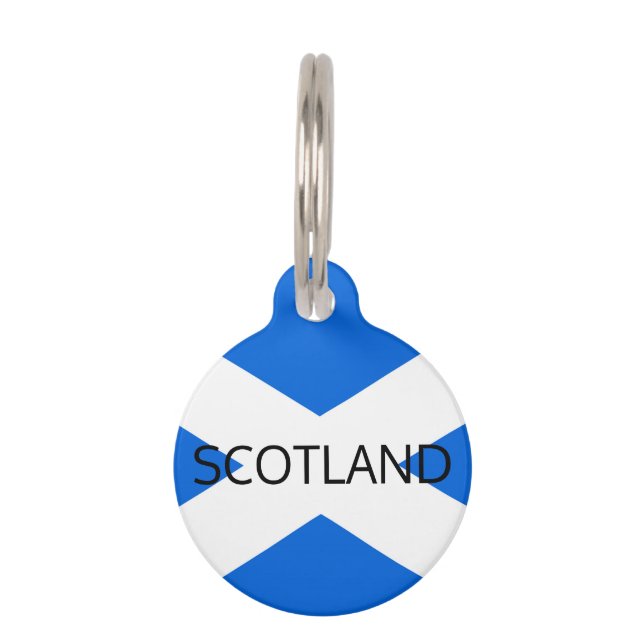 Scottish Flag Scotland Customisable ptt Pet Tag (Front)