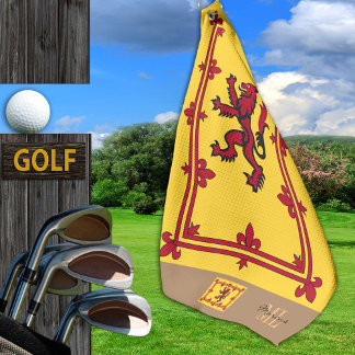 Scottish flag & Scotland, monogrammed /Rampant Golf Towel