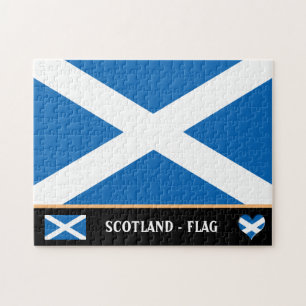 Scottish Flag & Scottish country / Scotland Jigsaw Puzzle