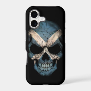 Scottish Flag Skull on Black