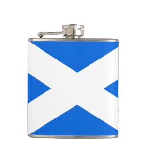 Scottish Flag Vinyl Wrapped flat Hip Flask