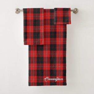Scottish Flair Clan Cunningham Tartan Plaid Bath Towel Set
