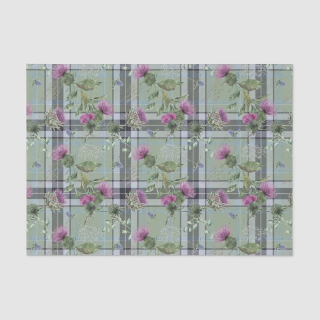 Scottish Floral and Tartan Series Design 15 Tissue Paper (Front)