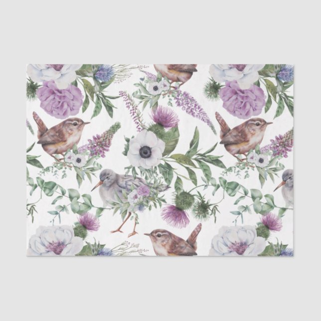 Scottish Floral and Tartan Series Design 21 Tissue Paper (Front)
