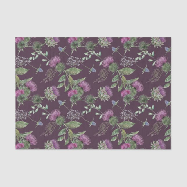 Scottish Floral and Tartan Series Design 2 Tissue Paper (Front)