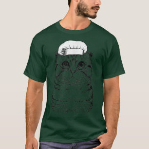 Scottish Fold Cat Cook Chef Funny Cooking T-Shirt