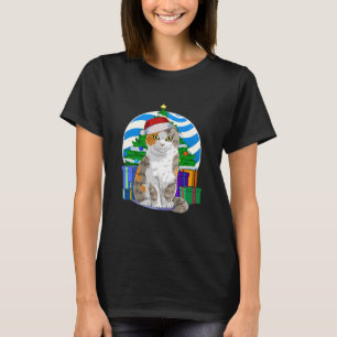 Scottish Fold Cat Cute Santa Christmas T-Shirt
