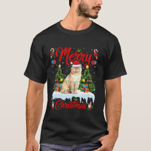 Scottish Fold Cat Merry Christmas Tree Lighting Ca T-Shirt