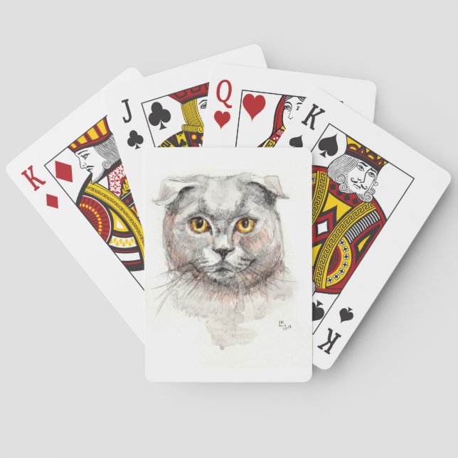 Scottish Fold Cat Playing Cards (Back)