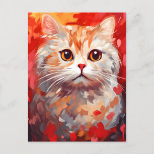 Scottish Fold Cat Valentine's day Postcard