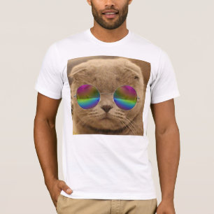 Scottish Fold Cat wearing sunglasses T-Shirts