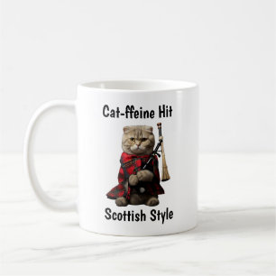 Scottish Fold Cat with Bagpipes Coffee Mug