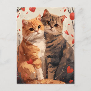 Scottish fold cats Valentine's day Postcard
