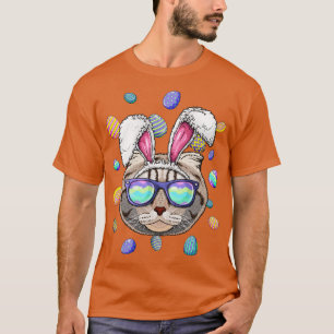 Scottish Fold Easter Bunny Ears Funny Easter Eggs  T-Shirt