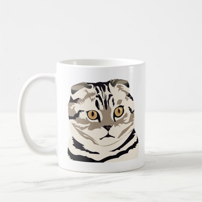 Scottish Fold Kitty Cat Coffee Mug (Left)