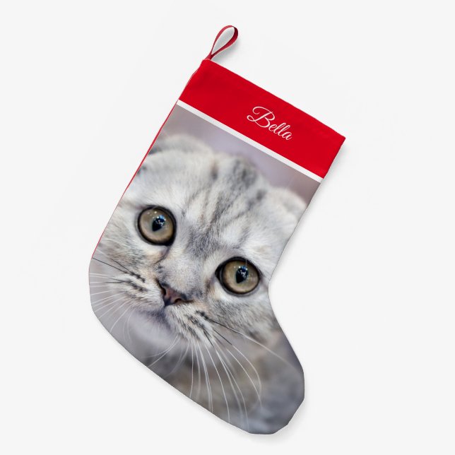Scottish Fold Small Christmas Stocking (Front (Hanging))