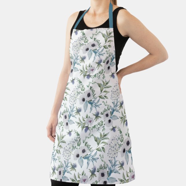 Scottish Garden Blue Poppies Apron (Insitu)