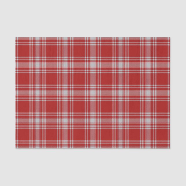 Scottish Gifts Clan Menzies Red and White Tartan Tissue Paper (Front)
