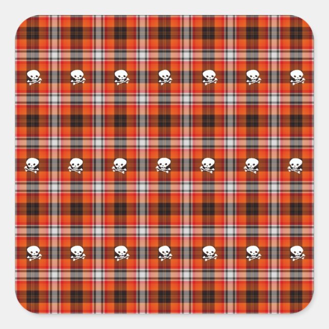Scottish goth skulls plaid stickers (Front)