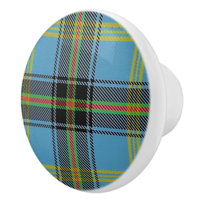 Scottish Grandeur Clan Bell Tartan Plaid Ceramic Knob (Right)
