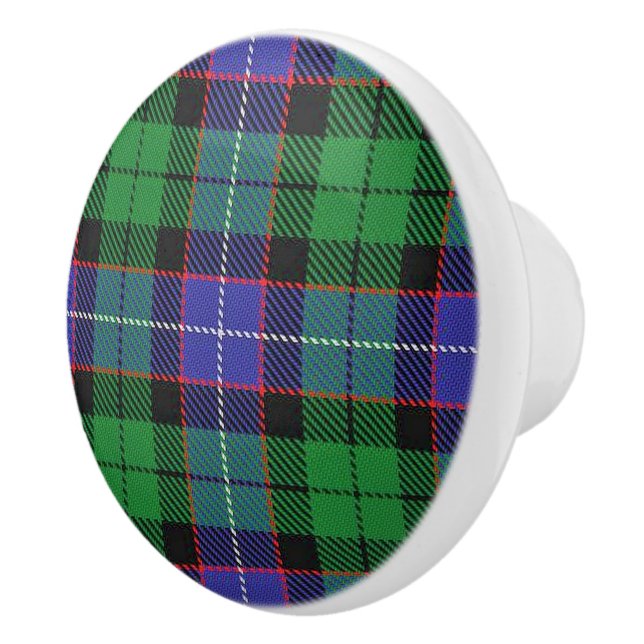 Scottish Grandeur Clan Galbraith Tartan Plaid Ceramic Knob (Right)