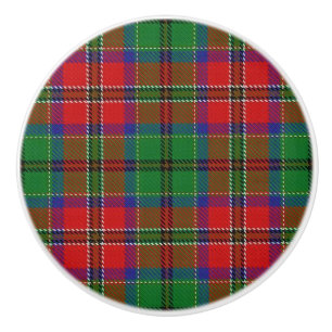 Scottish Grandeur Clan MacCulloch Tartan Plaid Ceramic Knob