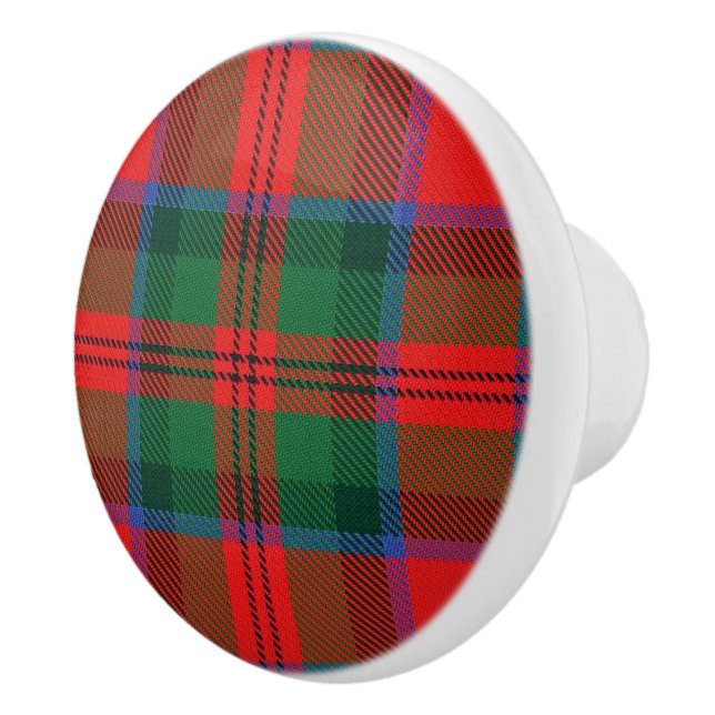 Scottish Grandeur Clan MacDuff Tartan Plaid Ceramic Knob (Right)