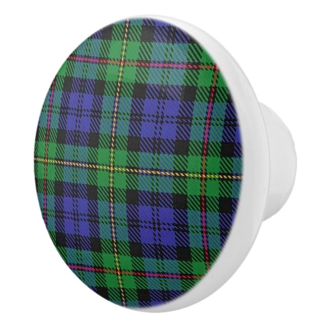 Scottish Grandeur Clan MacEwen Tartan Plaid Ceramic Knob (Right)