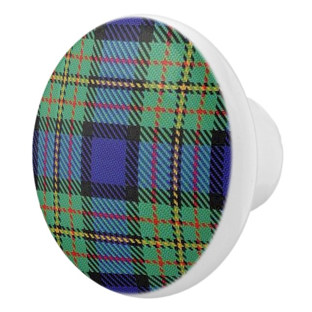 Scottish Grandeur Clan MacLaren Tartan Plaid Ceramic Knob (Right)