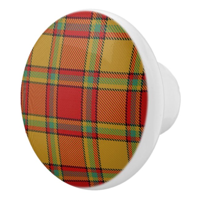 Scottish Grandeur Clan Scrymgeour Tartan Plaid Ceramic Knob (Right)