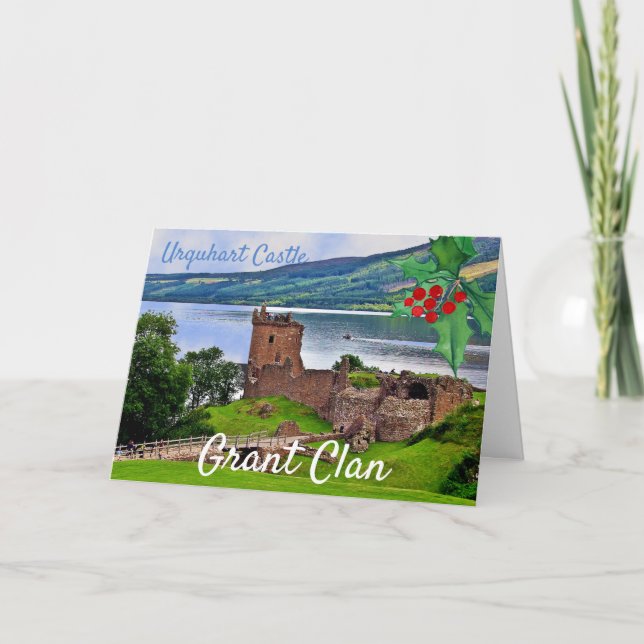 Scottish Grant Clan Urquhart Castle Christmas Card (Front)