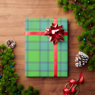 Scottish green and blue plaid Wrapping Paper