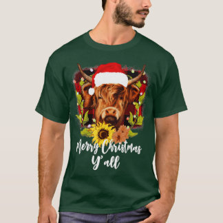 Scottish Hairy Cow Mum Heifer Merry Christmas T-Shirt